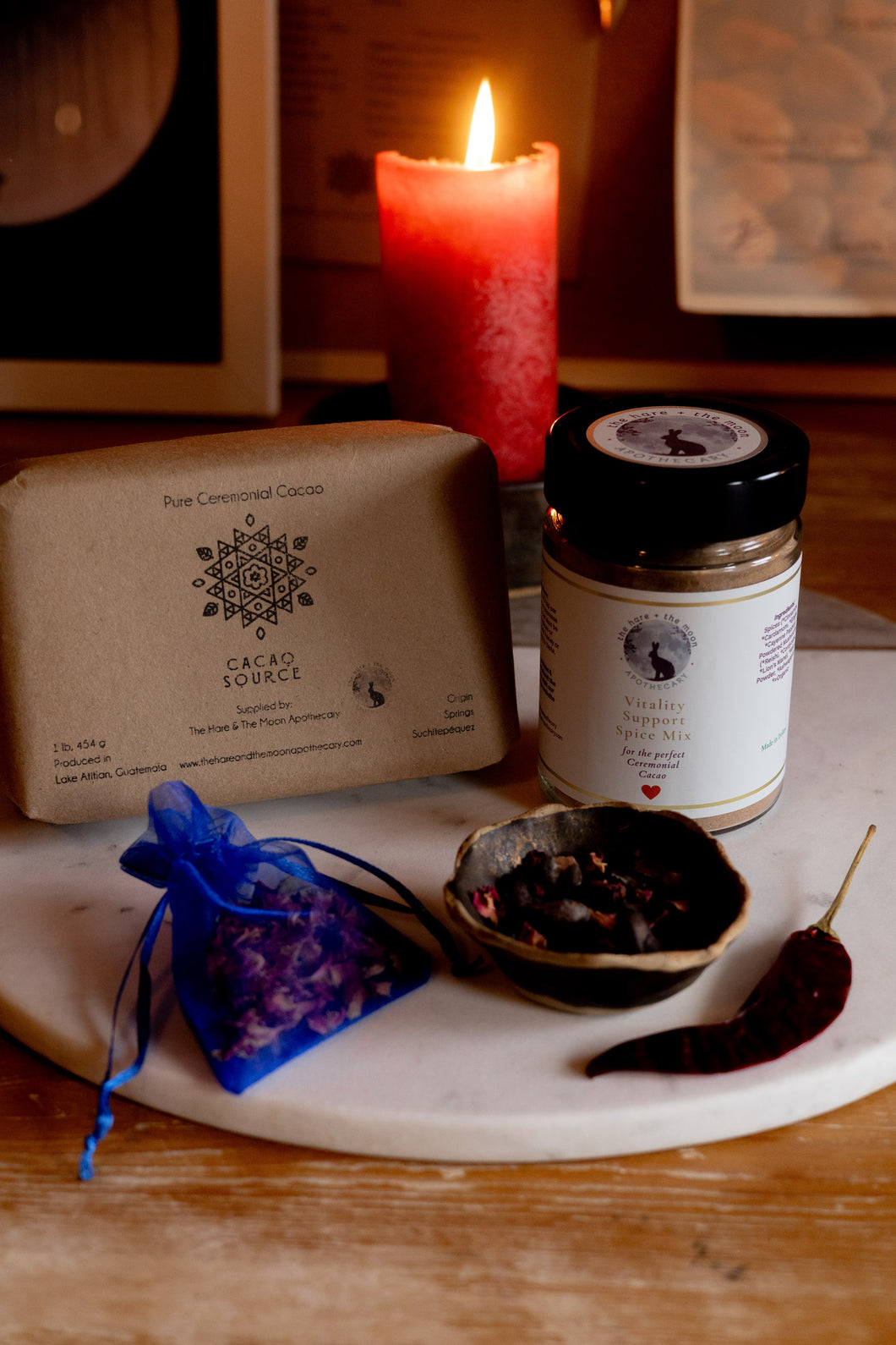 Single Origin Ceremonial Grade Cacao & Vitality Support Spice Mix.